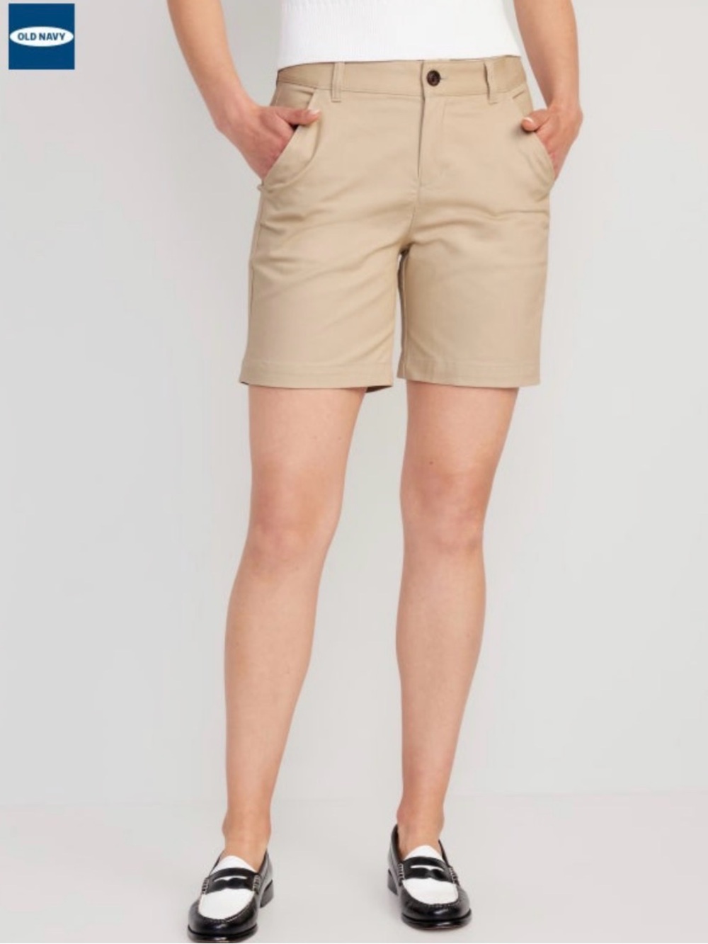 Old Navy Women's Bermuda Shorts-  Khaki - Adustable Waist